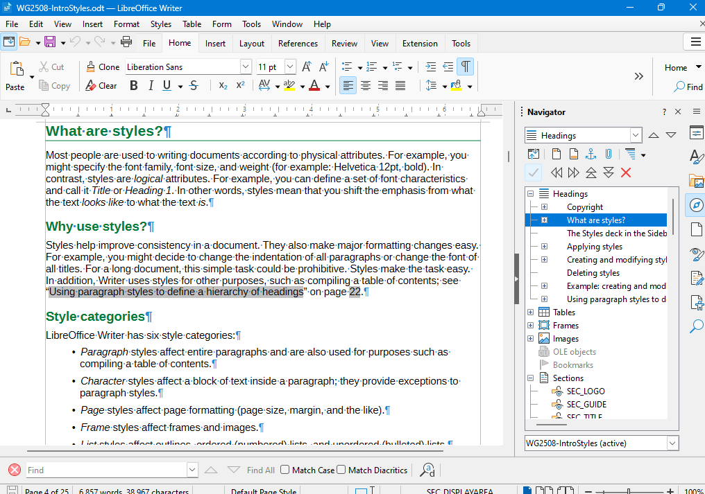 скріншот Writer